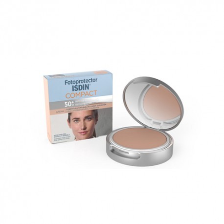 FOTOPROTECTOR ISDIN COMPACT SPF 50+ MAQUILLAJE COMPACTO OIL-FREE 1 ENVASE 10 g COLOR ARENA