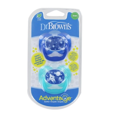 CHUPETE SILICONA DR BROWN´S ADVANTAGE REVERSIBLE 0 - 6 MESES 2 UNIDADES COLORES SURTIDO