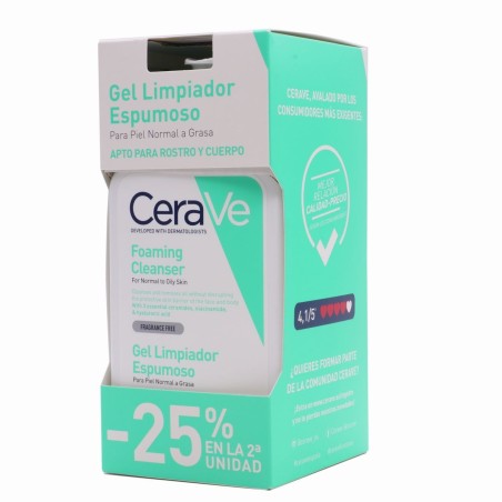 CERAVE DUPLO GEL LIMPIADOR ESPUMOSO 2*473 ML