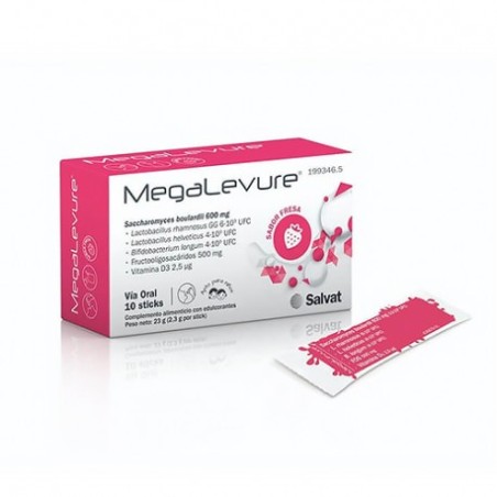 MEGALEVURE 10 STICKS SABOR FRESA