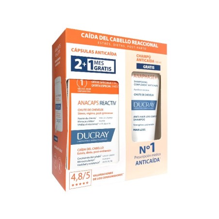 ANACAPS REACTIV CABELLO Y UÑAS DUCRAY 3 ENVASES 30 CAPSULAS