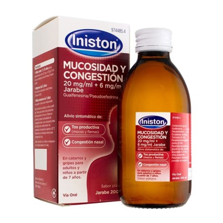 INISTON MUCOSIDAD Y CONGESTION 20 MG/ML + 6 MG/ML JARABE 1 FRASCO 200 ML