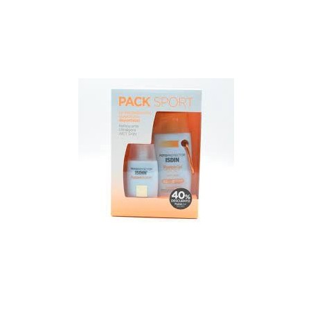 PACK SPORT FOTOPROTECTOR ISDIN FUSION SPF50+ GEL 1 ENVASE 100 ml + WATER 1 ENVASE 50 ml